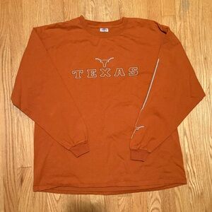 Texas Longhorns Burnt Orange Long Sleeve Tee with sleeve detail - Sz XL